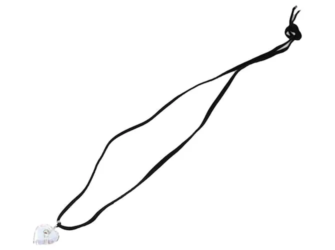 Collana a forma di cuore Baccarat in vetro cristallo blu Auth am7120