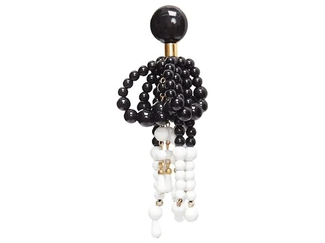 Orecchini a clip pendenti con nappina Marni Beads Drop Statement Nero