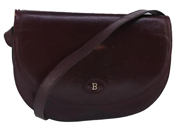 BALLY Borsa a Spalla in Pelle Rosso Vino Auth ti2361 Bordò