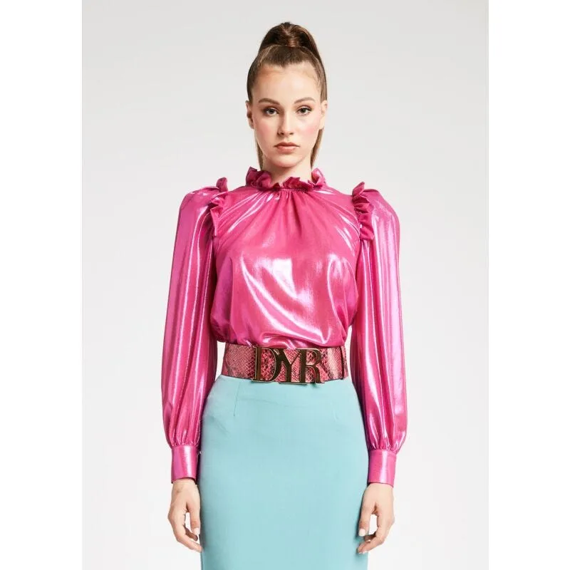 Blusa in tessuto lamé