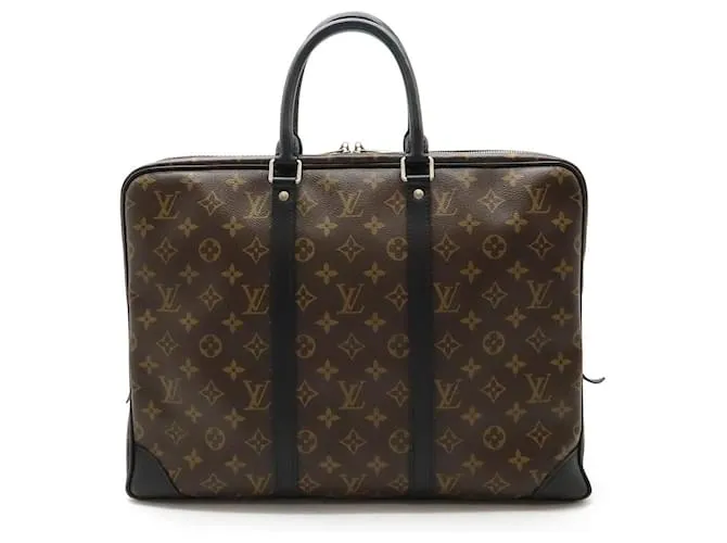 Porte-documenti da viaggio Monogram Macassar Louis Vuitton M40225 Marrone
