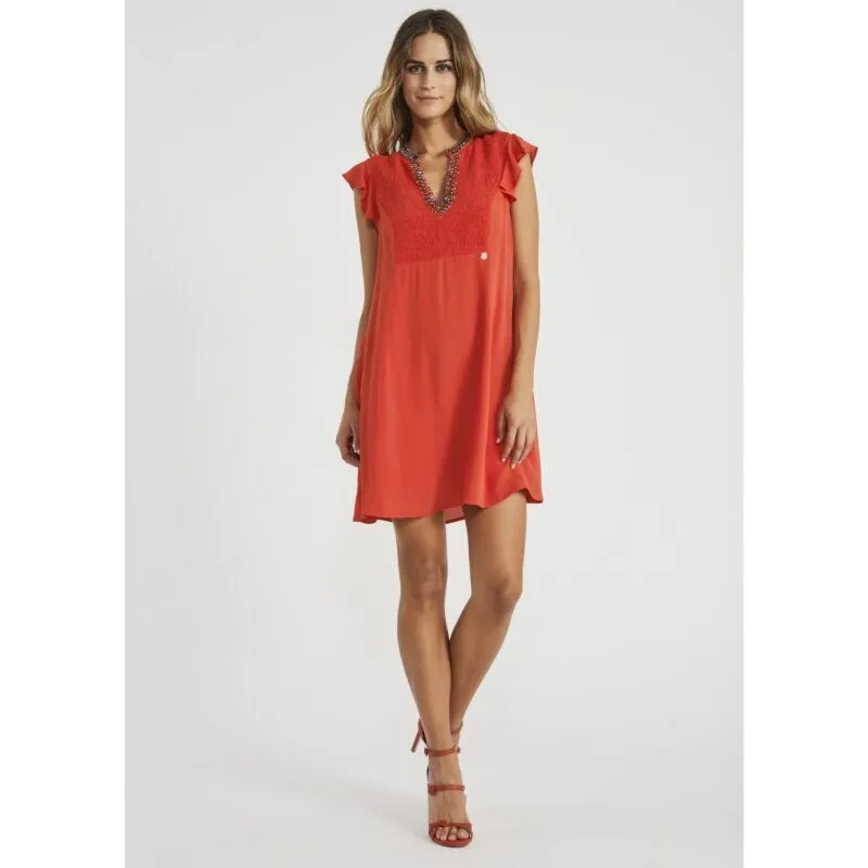 Abito mini in crêpe di viscosa