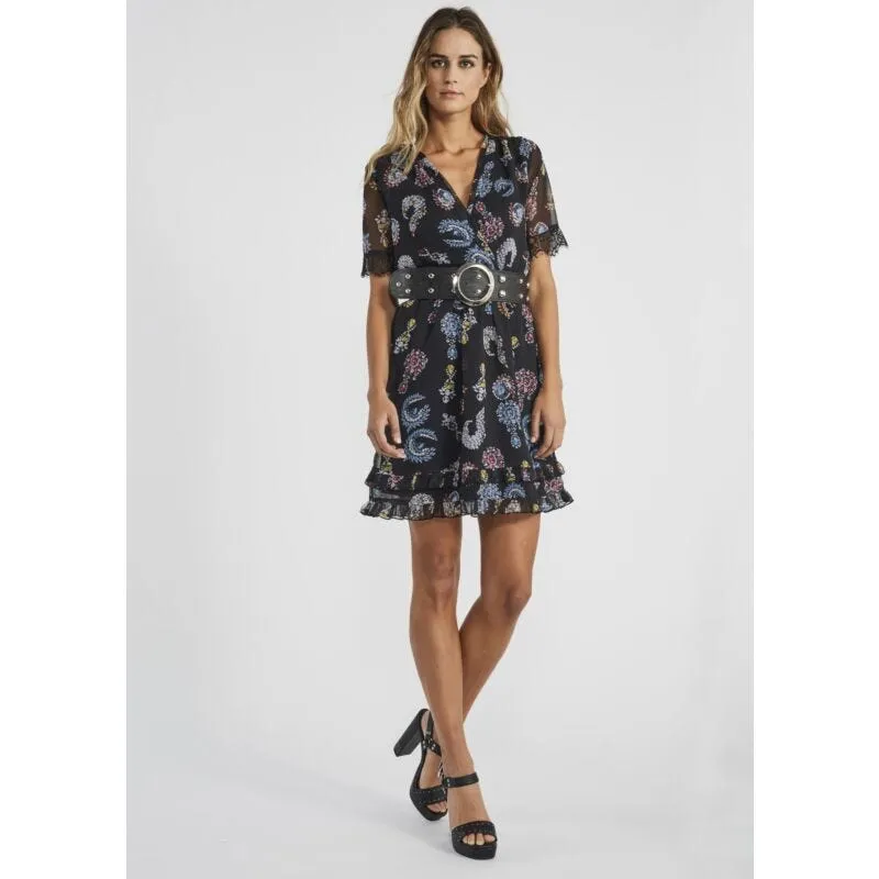 Abito a incrocio con stampa gioiello