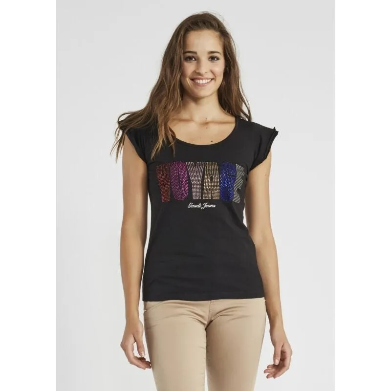 T-shirt in cotone con maniche ad aletta