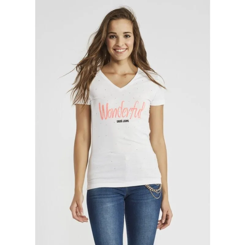 T-shirt con stampa fluo