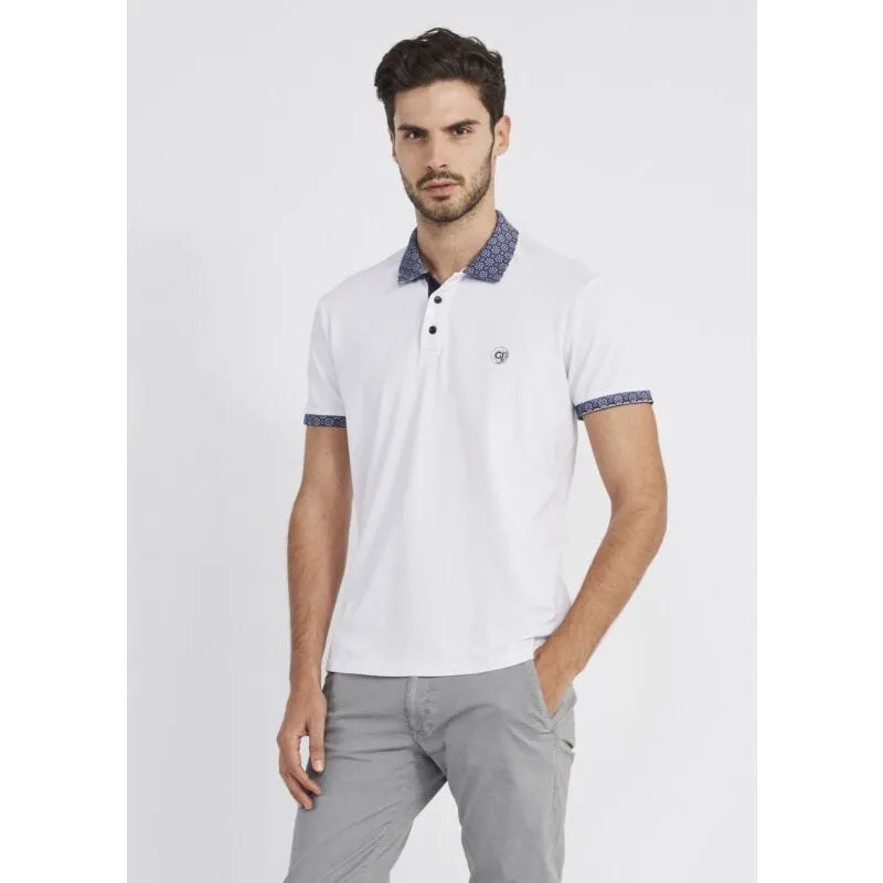 T-shirt polo con bordi stampati