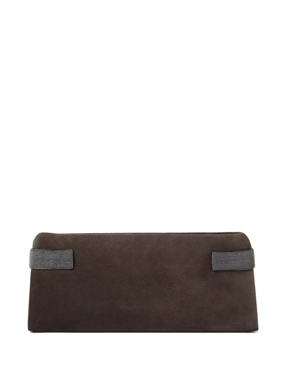 Clutch in pelle scamosciata di Brunello cucinelli