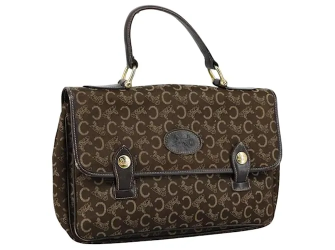 Céline Borsa a mano CELINE C Sulky in tela marrone Auth 97779