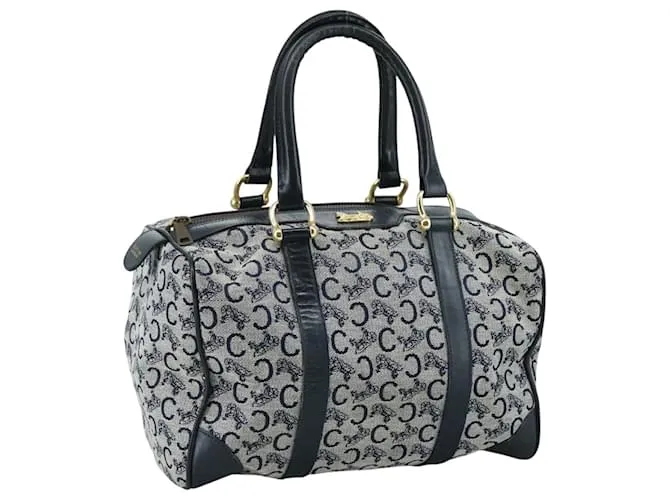 Céline Borsa a mano CELINE C Sulky in tela blu marina Auth 103383 Blu navy