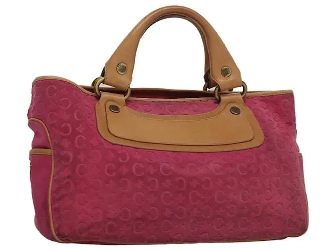 Céline Borsa a mano Boogie in tela Macadam Celine rosa Auth 109991