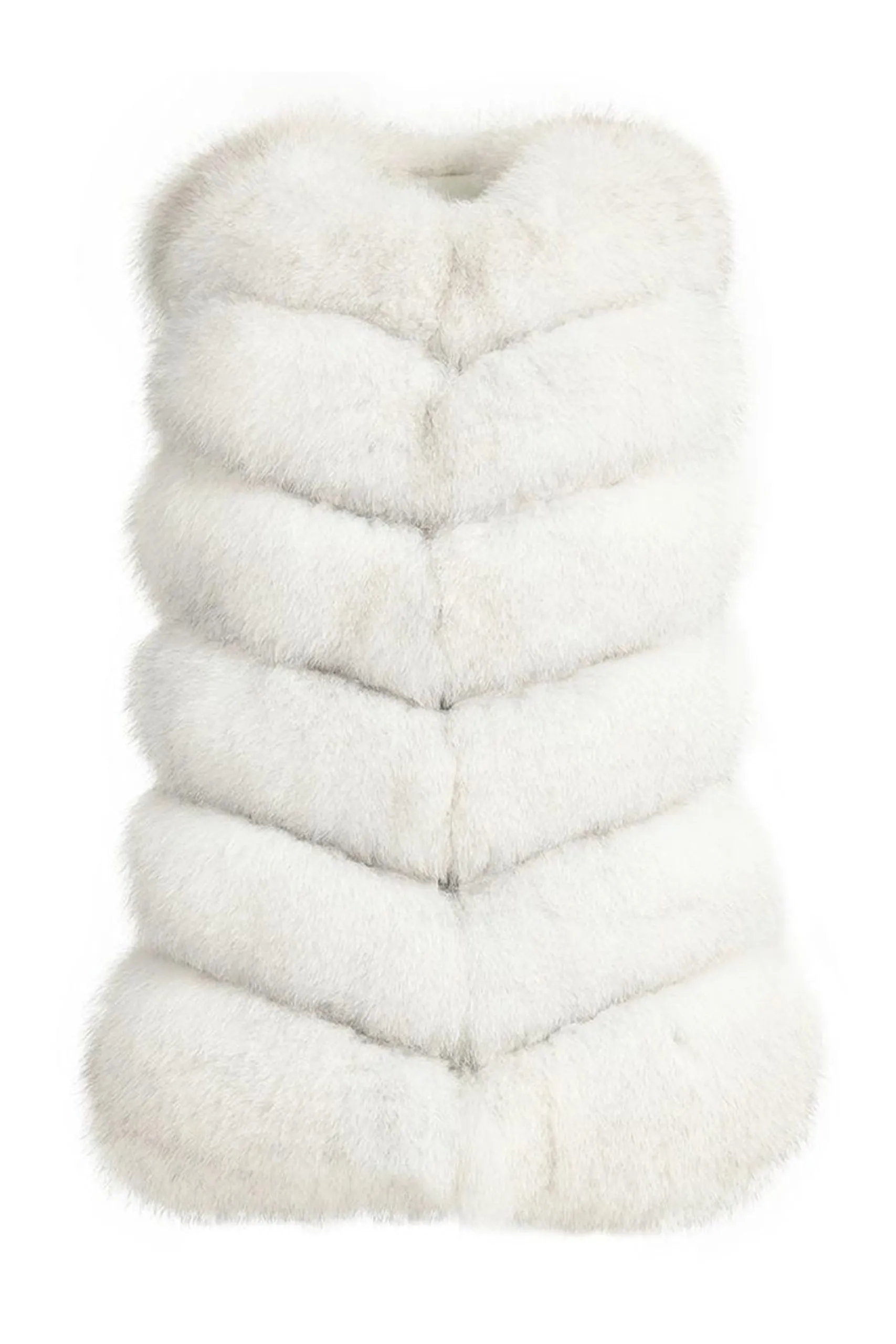 Gilet Roxanne Bianco in Pelliccia di Volpe