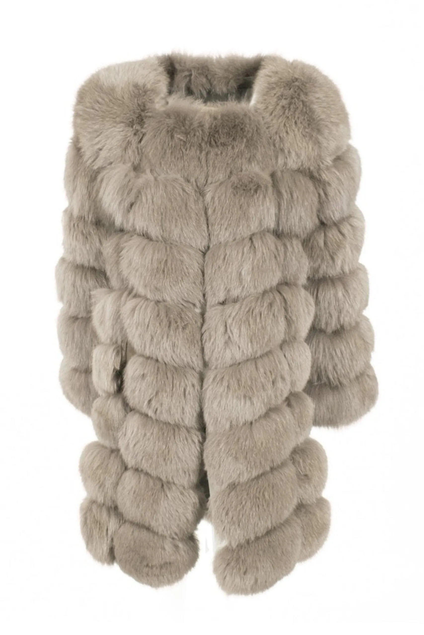 Giacca Extra Kaki in Pelliccia di Volpe