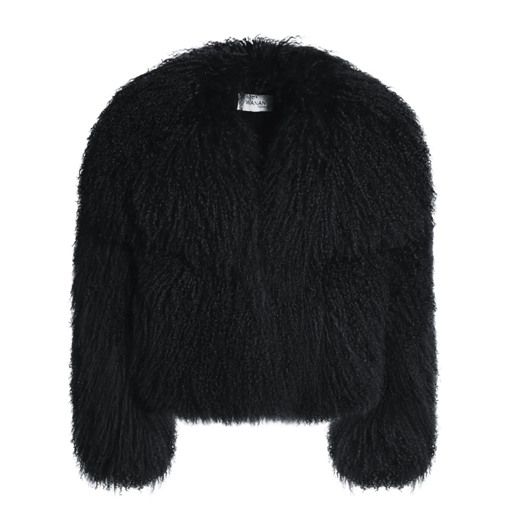 Cappotto Loyenne Nero in Pelliccia di Agnello