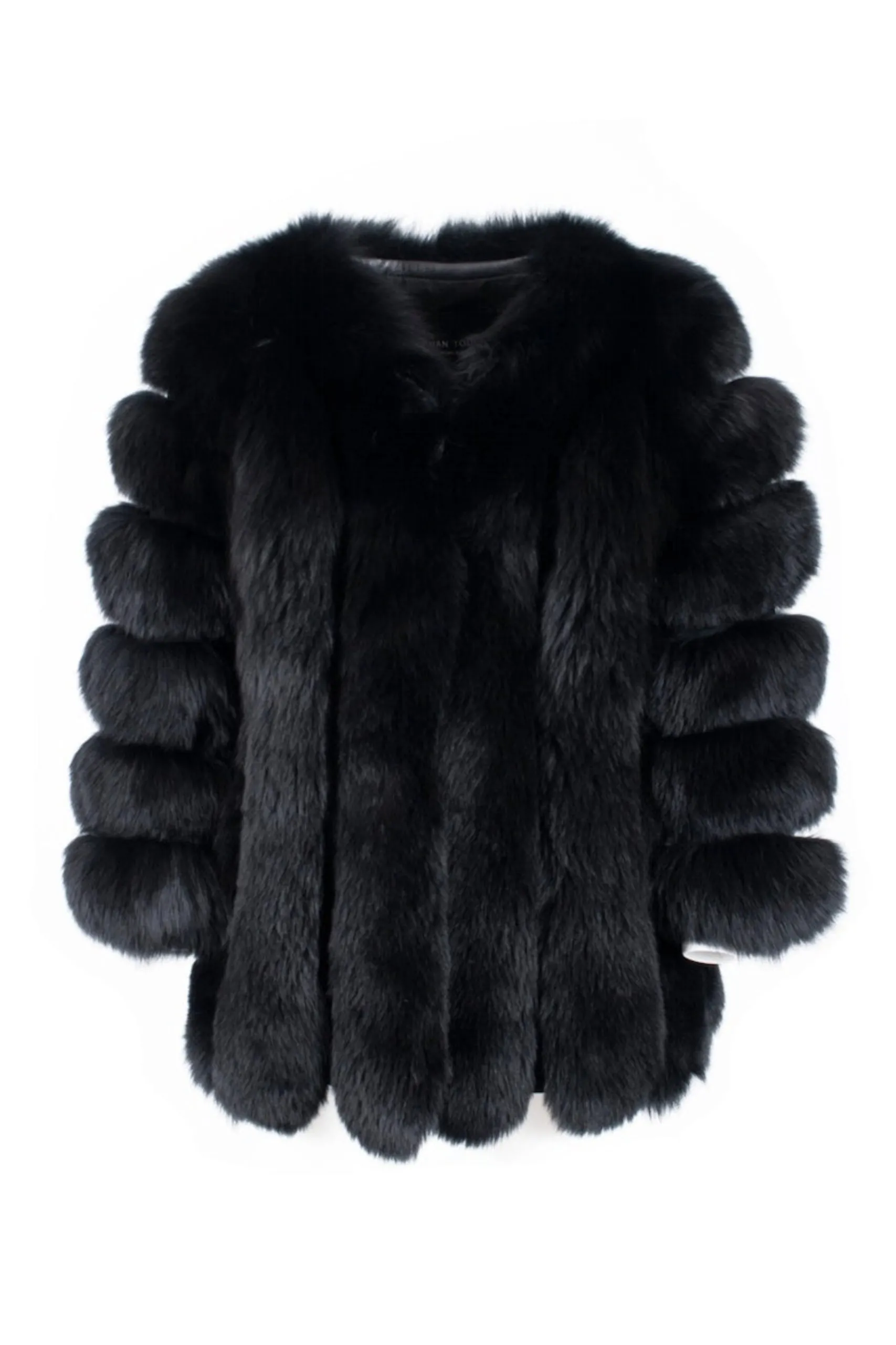 Giacca Paris Nera in Pelliccia di Volpe