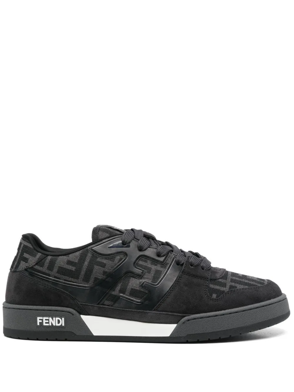 SNEAKER FENDI MATCH IN JACQUARD FF E PELLE SCAMOSCIATA
