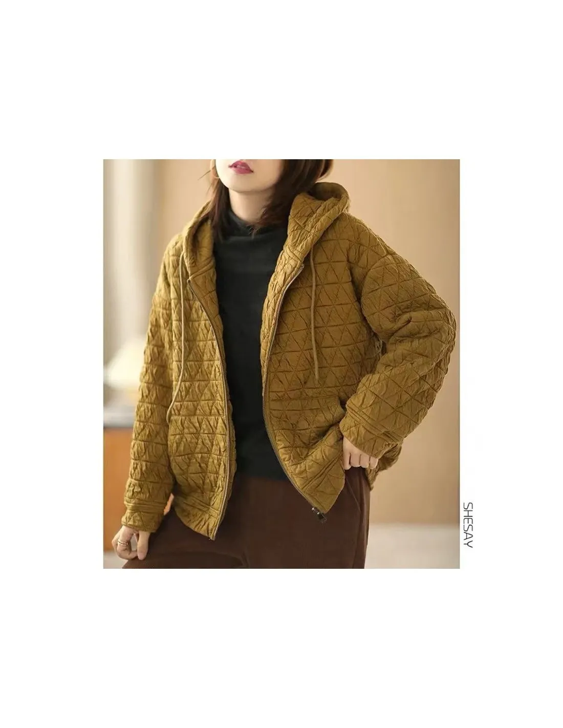 2022 Autunno Inverno Nuove Donne di Stile di Arti Manica Lunga Allentato Con Cappuccio Cappotti di Cotone Allmatched Casual Adde