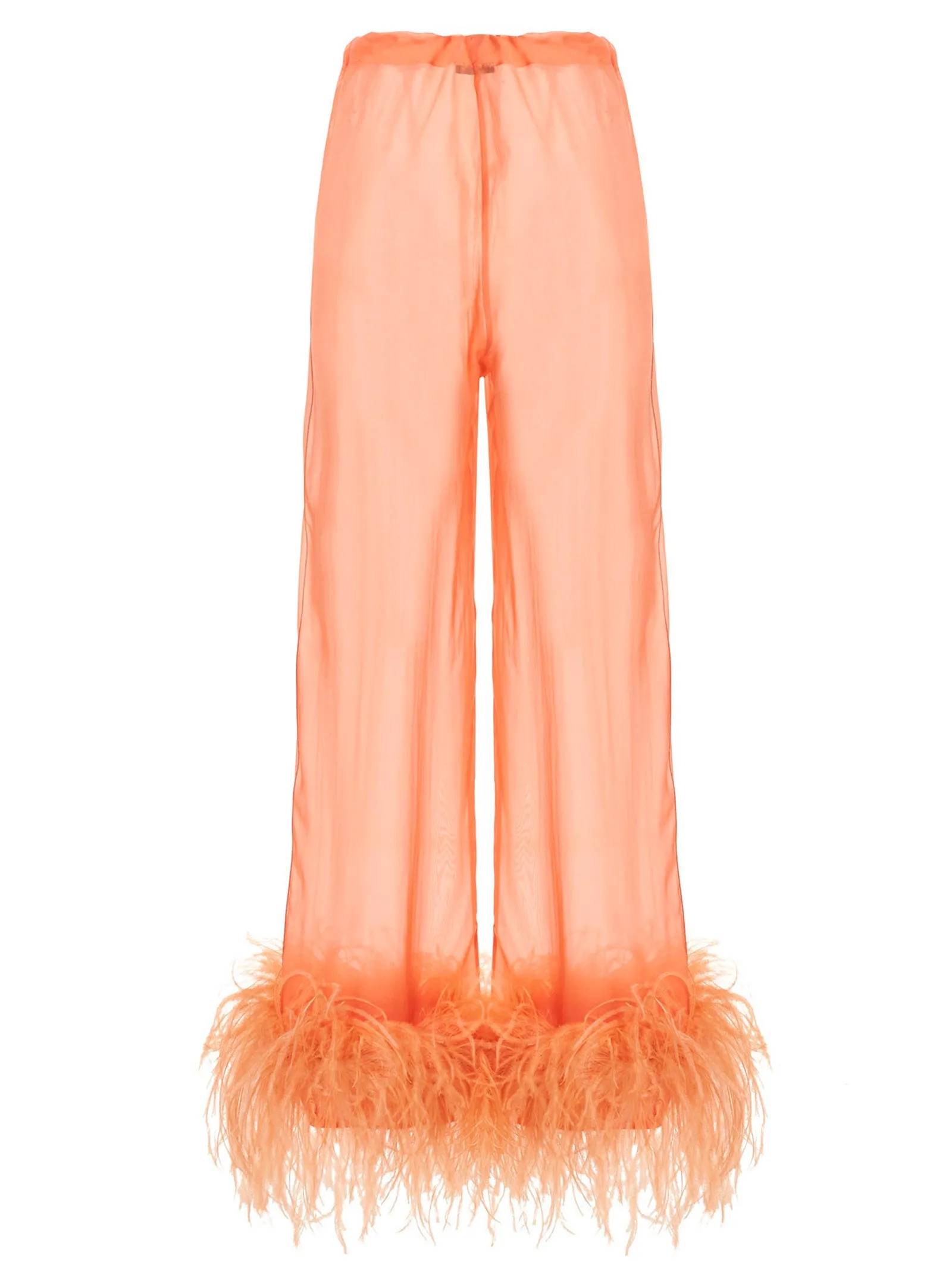 Feather Silk Pantaloni Rosa