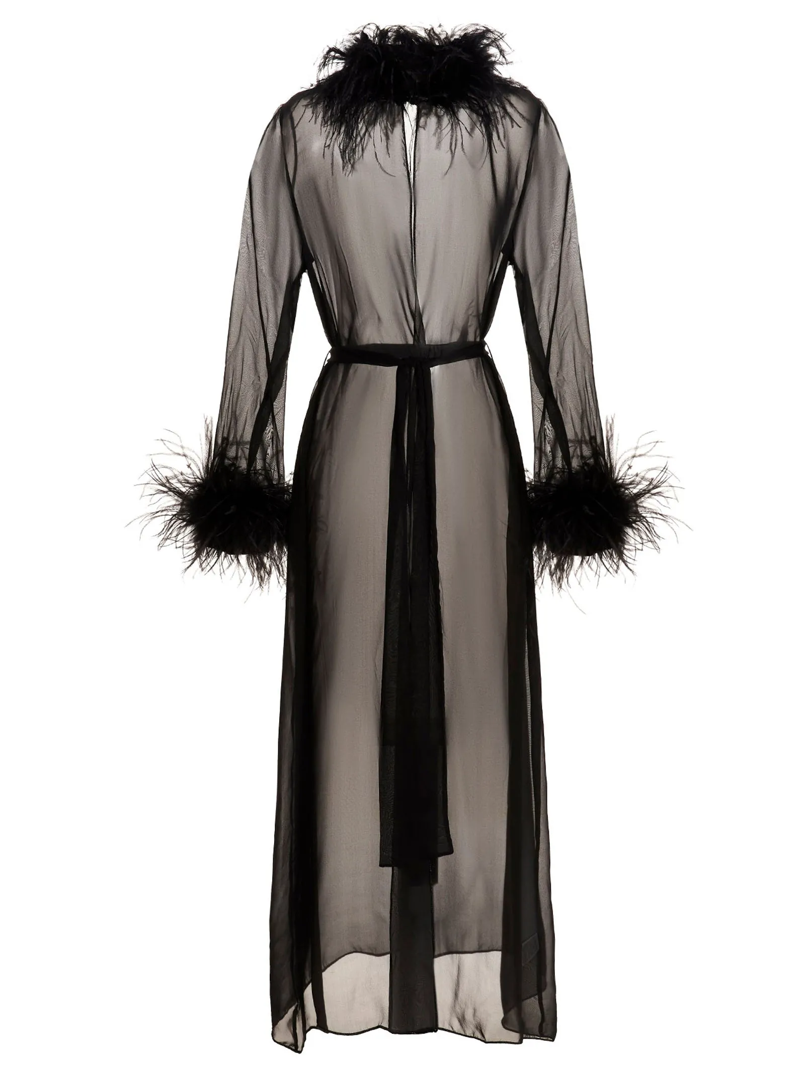 Feather Silk Dressing Gown Intimo Nero