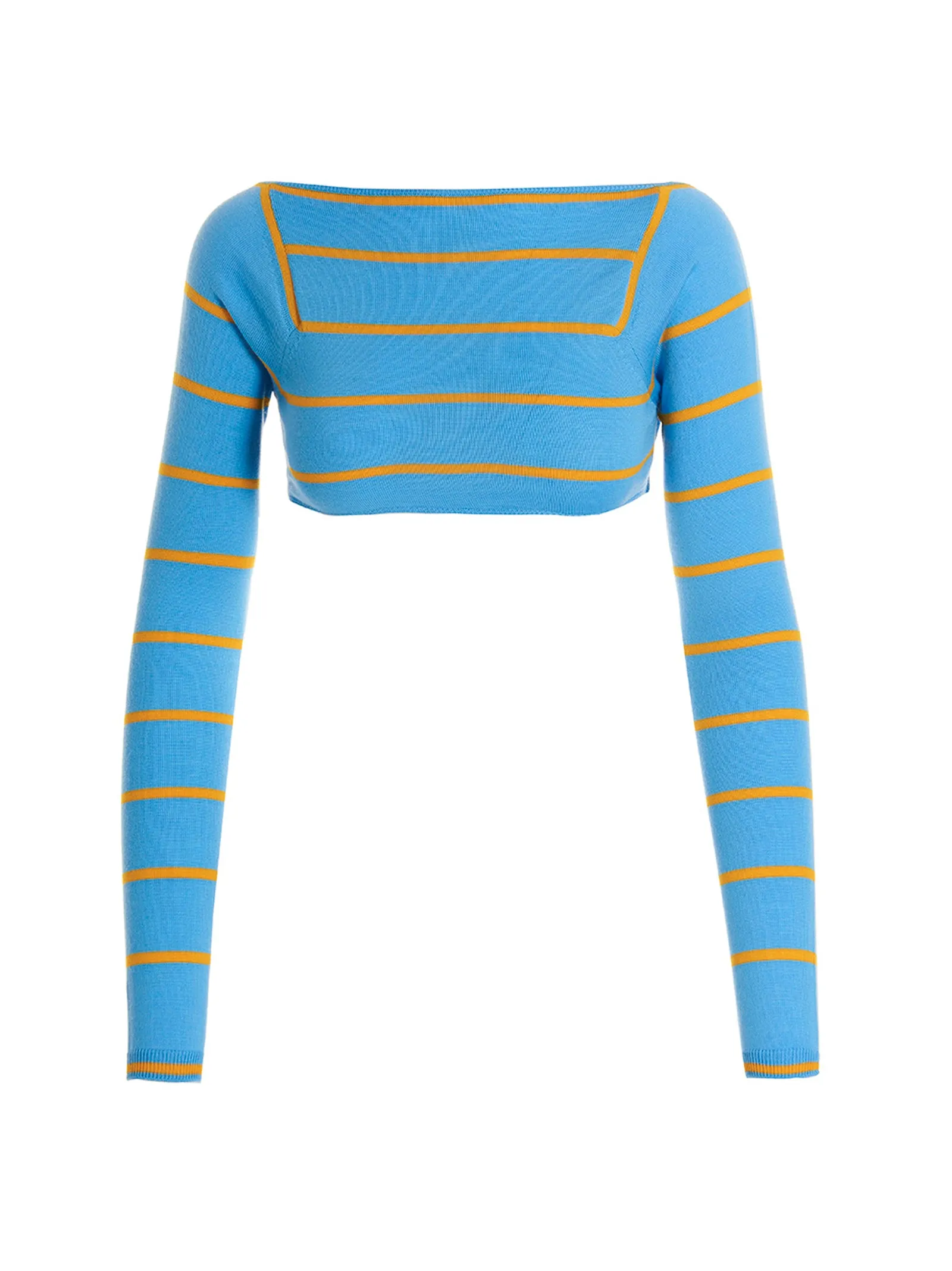 Cut-Out Cropped Sweater Maglioni Celeste