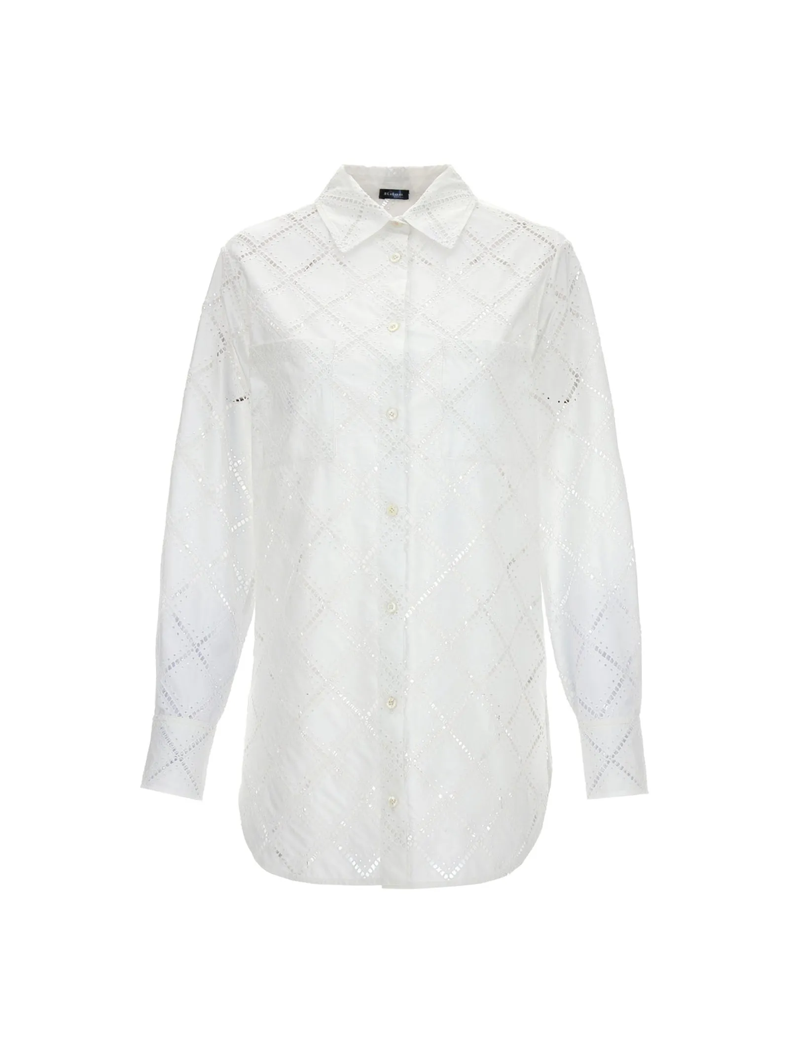Camicia Cotone Traforato Camicie Bianco