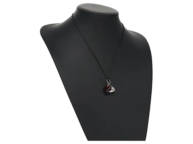 Collana a forma di cuore Baccarat in vetro cristallo rosso Auth am7542