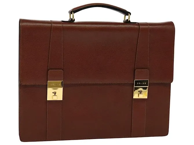 Céline Borsa da lavoro CELINE in pelle marrone Auth PP166