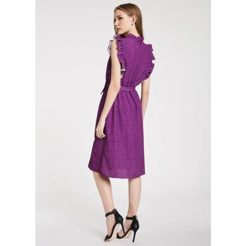 Abito animalier con rouche