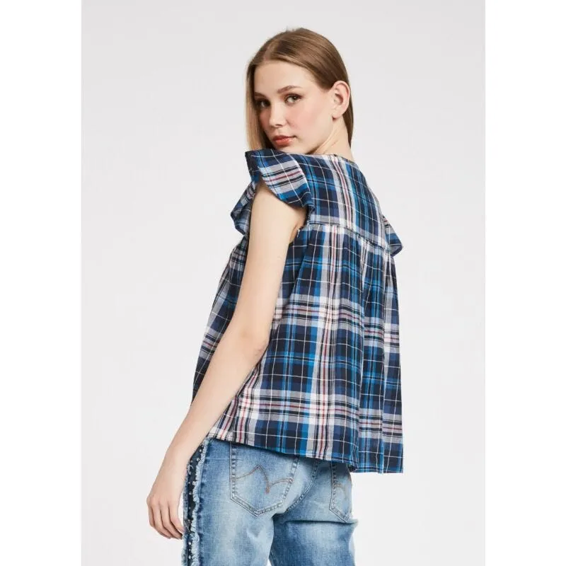 Top con maniche a volant