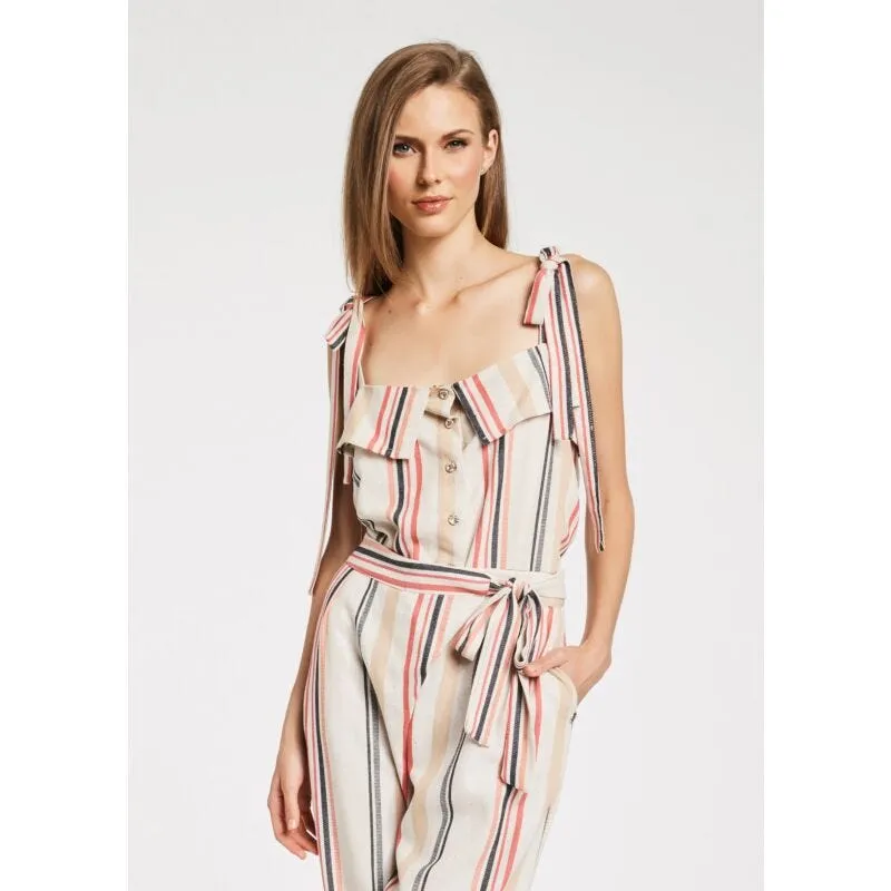 Top a righe con bottoni