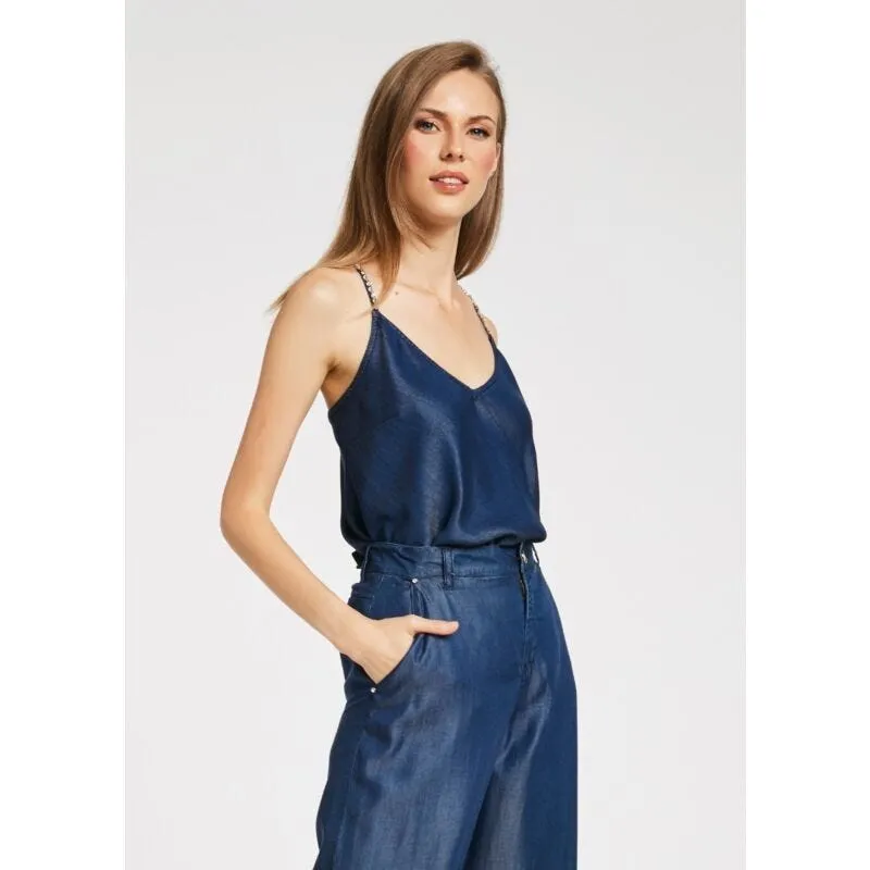 Top con spalline incrociate