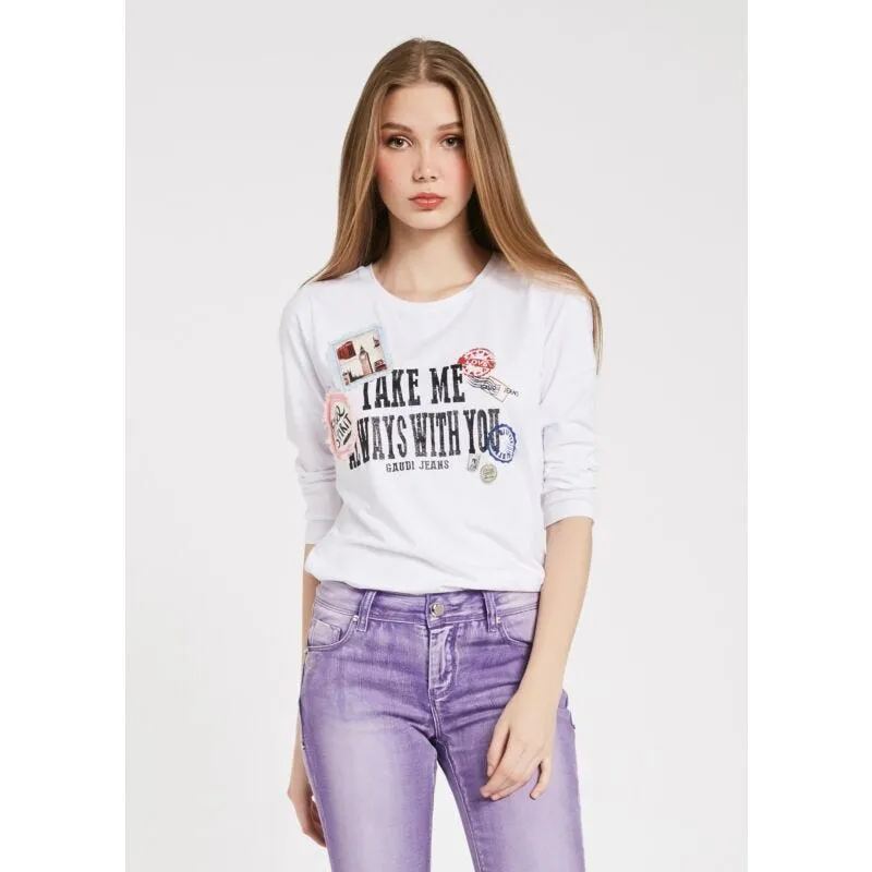 T-shirt in cotone con lettering