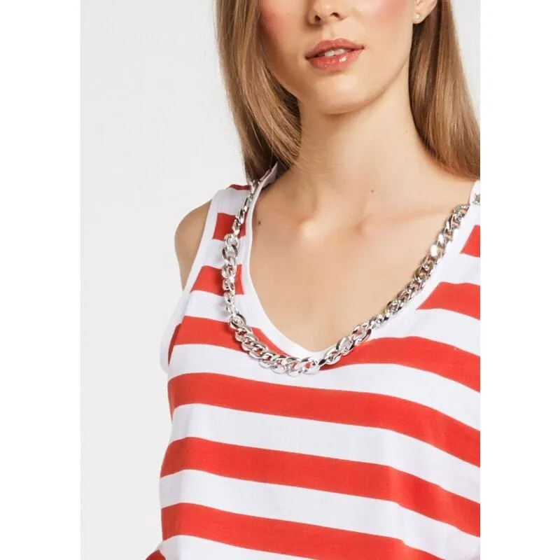 T-shirt senza maniche a righe