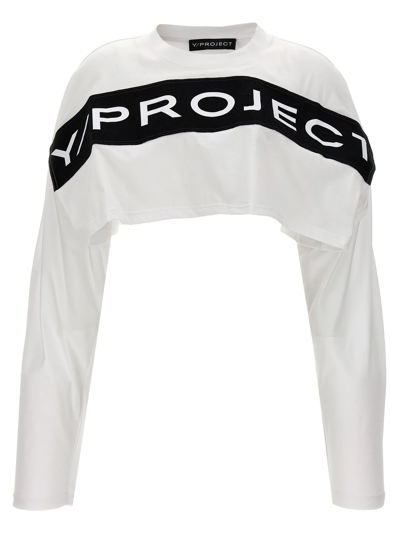 Logo Crop T Shirt Bianco/Nero