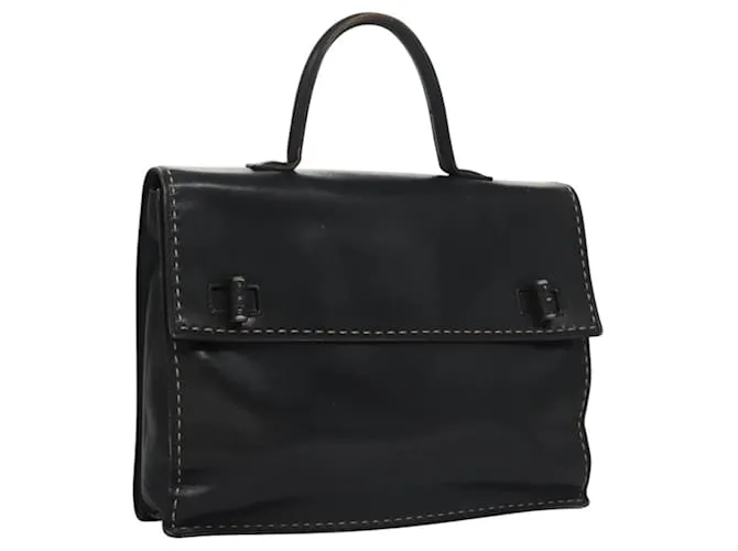 Céline Borsa a mano CELINE in pelle nera Auth 114646 Nero