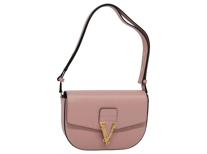 Borsa a spalla in pelle rosa dorato Auth 114698 VERSACE D'oro