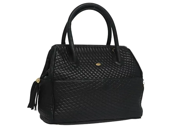 BALLY Borsa a mano trapuntata in pelle nera Auth 109810 Nero