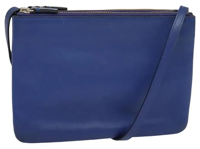 Céline Borsa a spalla Trio in pelle blu e oro Auth mr1142 D'oro
