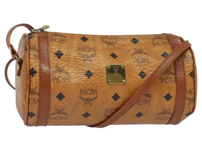 Borsa a Spalla MCM Vicetos Logogram in Pelle PVC Marrone Auth IN019