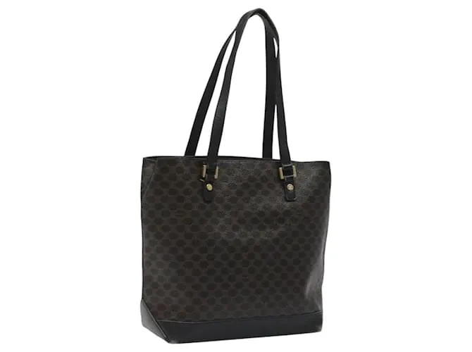 Céline Borsa tote in tela Macadam CELINE in pelle PVC nera Auth BD844 Nero