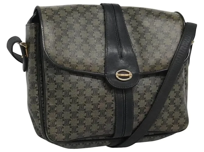 Céline Borsa a spalla in tela Macadam CELINE Navy Auth KD213 Blu navy