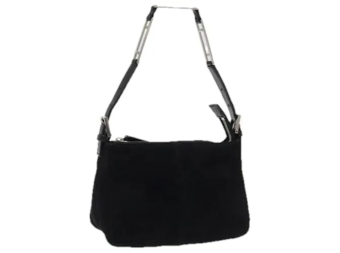 Borsa a mano FENDI in suede nero argento autentica bs23619