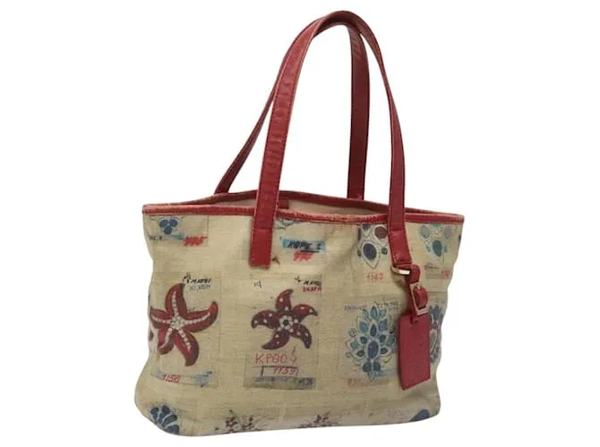 Bulgari Borsa Tote BVLGARI in tela rivestita beige Auth KD184