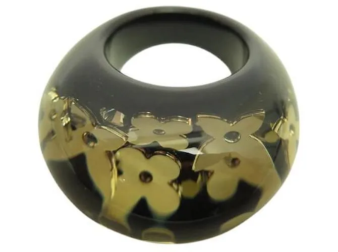 NUOVO ANELLO LOUIS VUITTON INCLUSION MONOGRAM T 50 IN RESINA NERA Nero