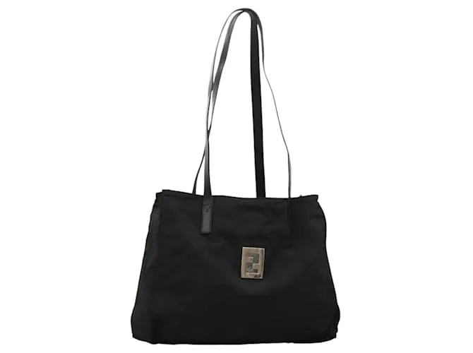 Borsa tote in tela Zucca FENDI nera Auth BD599 Nero