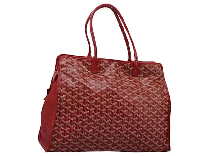 GOYARD Herringbone Ardy PM Borsa Tote PVC Rossa Auth bs22741A Rosso