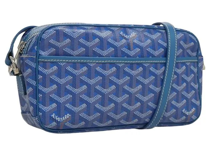 GOYARD Borsa a Spalla Herringbone Cup Verde PM PVC Blu Auth 116257AM