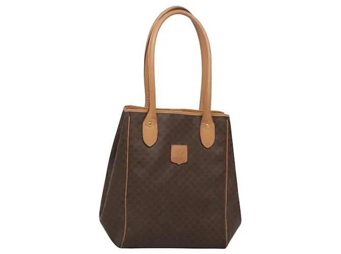 Céline Borsa tote in tela Macadam CELINE in pelle PVC marrone oro Auth ep8415 D'oro