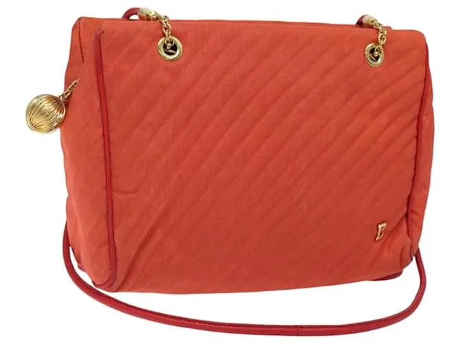 BALLY Borsa a Spalla in Nylon Arancione Oro Auth 116042 D'oro