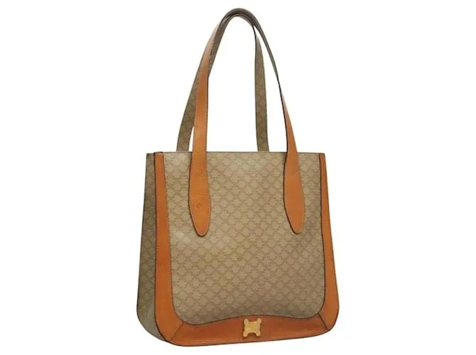 Céline Borsa tote in tela Macadam CELINE beige oro Auth BD1818 D'oro