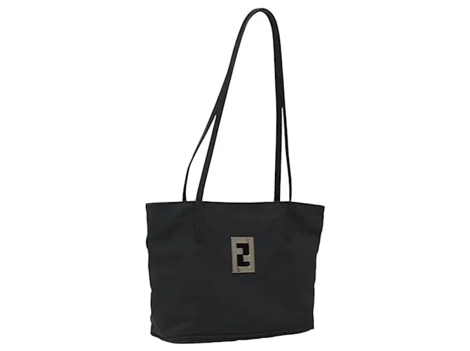Borsa a spalla in tela Zucca FENDI nera Auth MX235 Nero